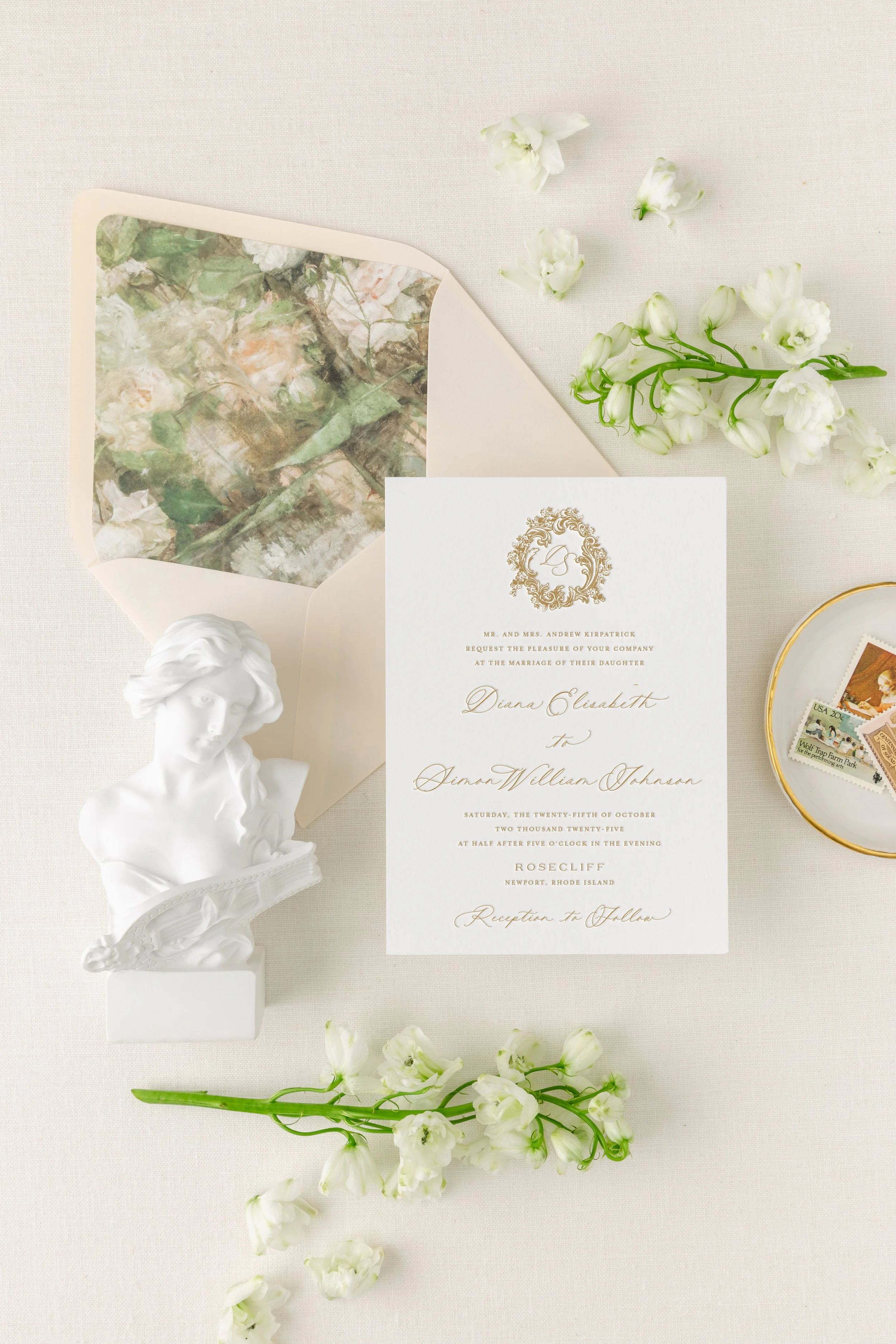 letterpress wedding invitation suite