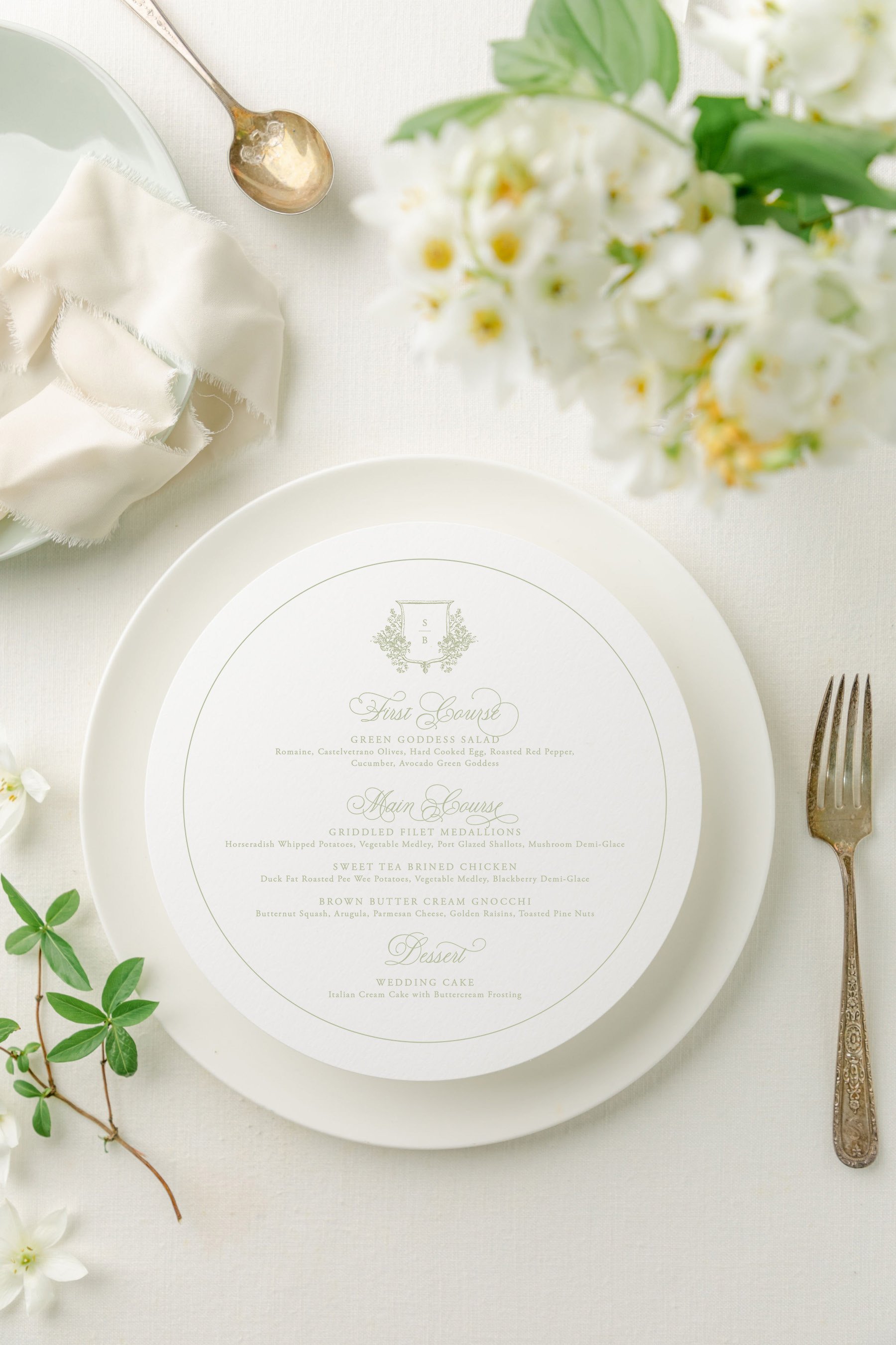 Round Wedding Menus for Reception Dinner (Copy)