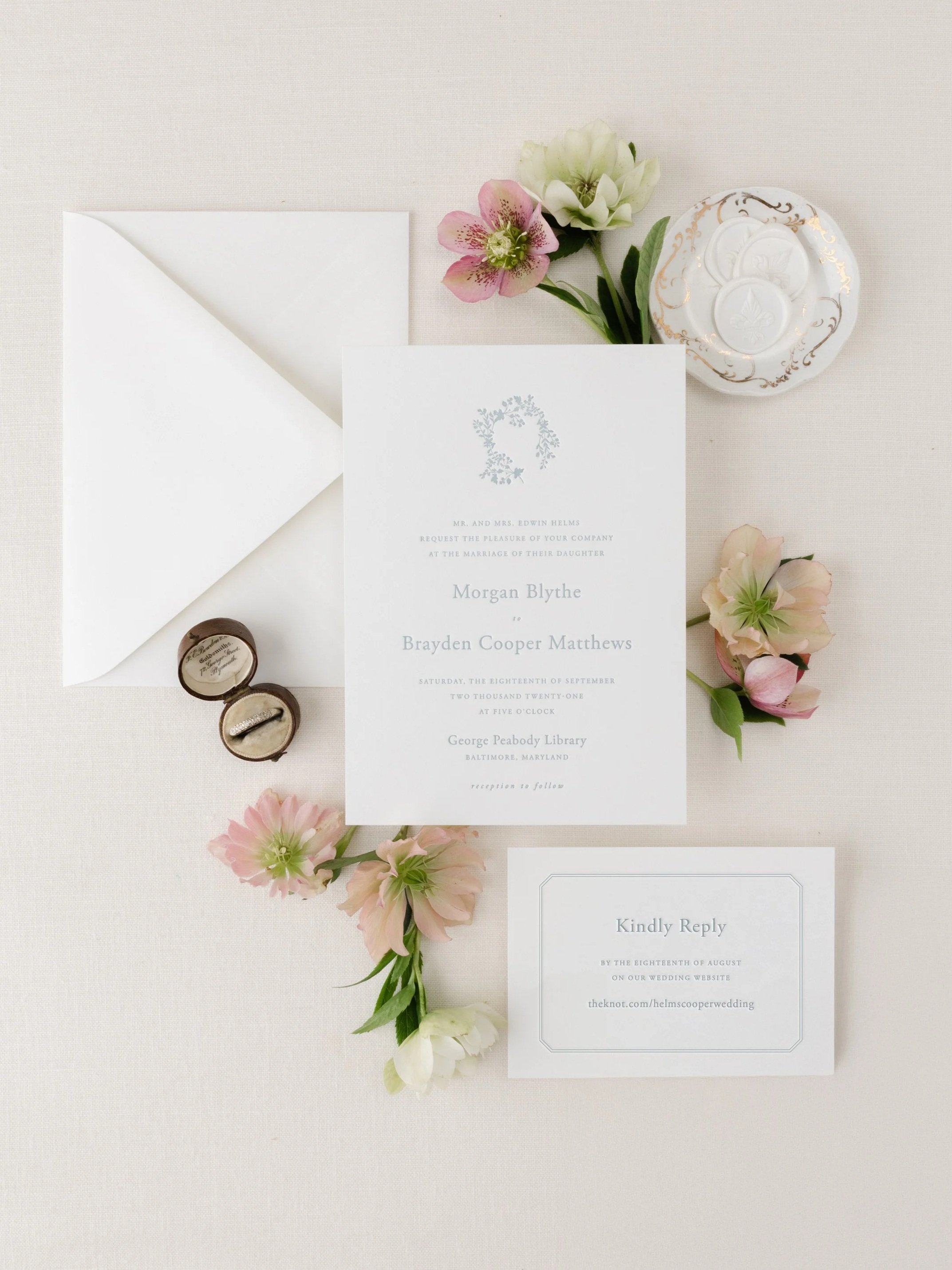 letterpress wedding invitation suite