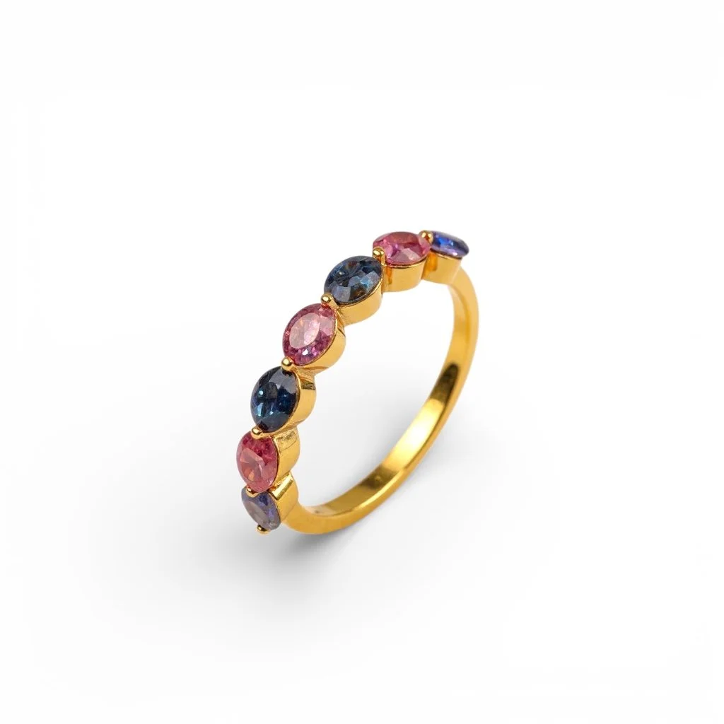 Bague Saphirs multicolors