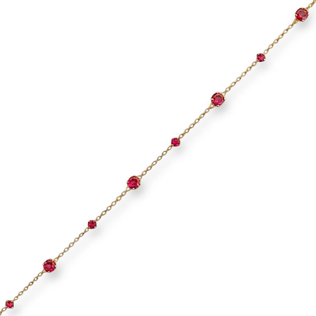 Bracelet Or Rubis et Tourmalines