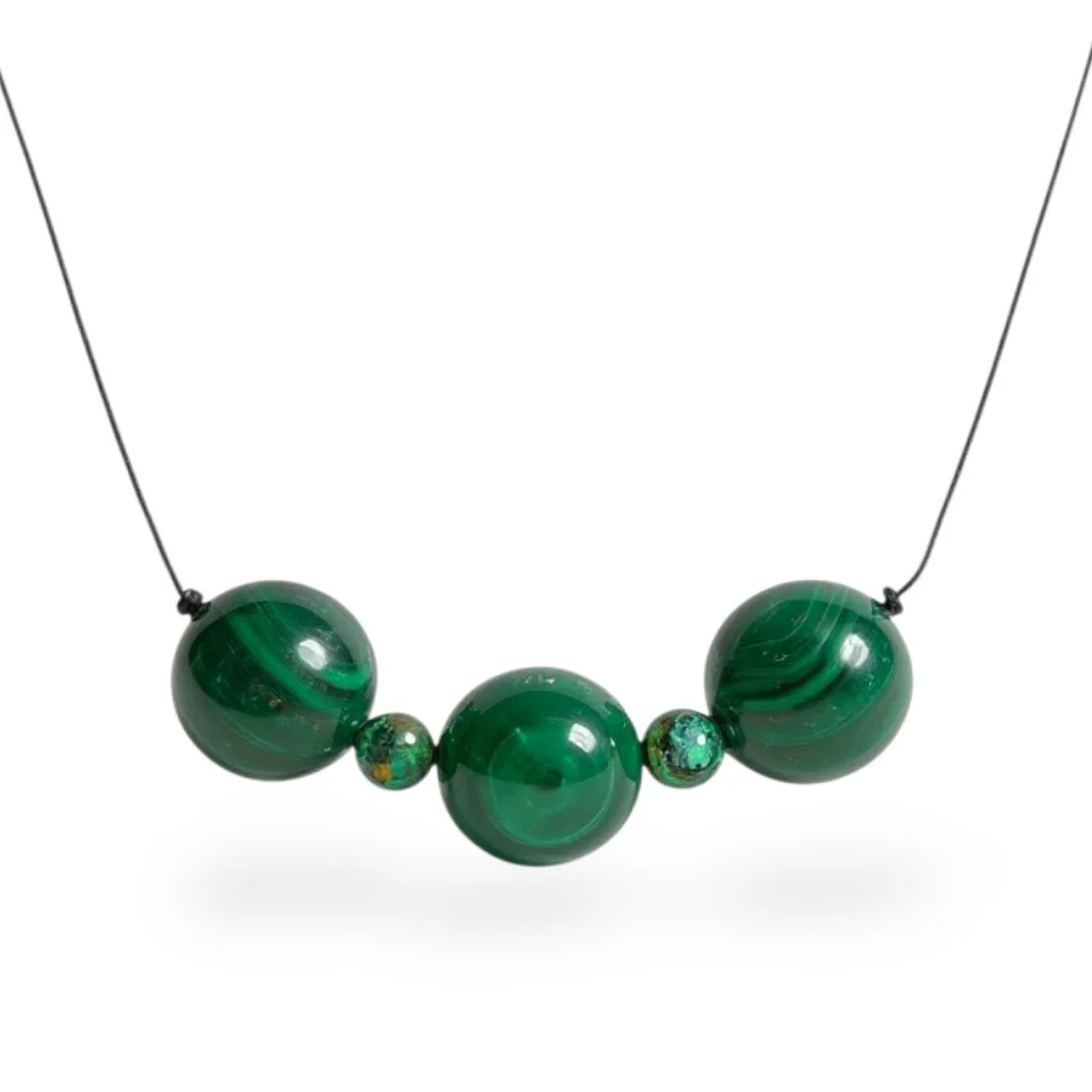Collier Malachite sur Cordon