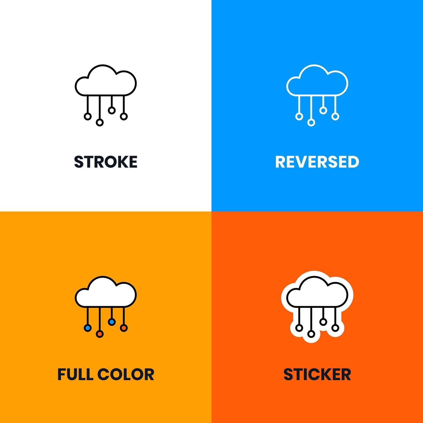 One icon, four ways: We're loving the sticker look. Search &quot;cloud&quot; at OneDollarIcons.com.

#icon #iconaday #iconography #graphicdesign #design #designer #logo #illustration #branding #graphic #logodesign #creative #typography #marketing #dr