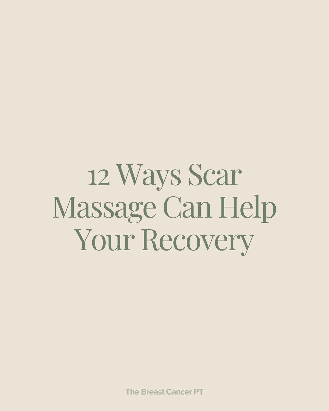 Scar massage is a powerful and often overlooked step in the recovery process after breast surgery. 

Unfortunately, many people miss this essential piece, which can lead to persistent discomfort and limitations, but it&rsquo;s never too late to take 