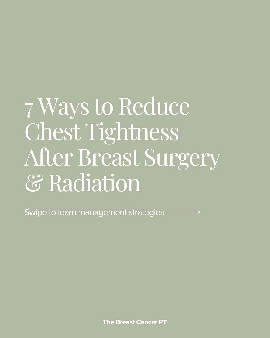 Chest tightness after breast surgery, radiation, or reconstruction is very common, but it doesn&rsquo;t have to be something you live with.&nbsp;

With the right management strategies, you can achieve lasting relief and freedom from chronic chest tig