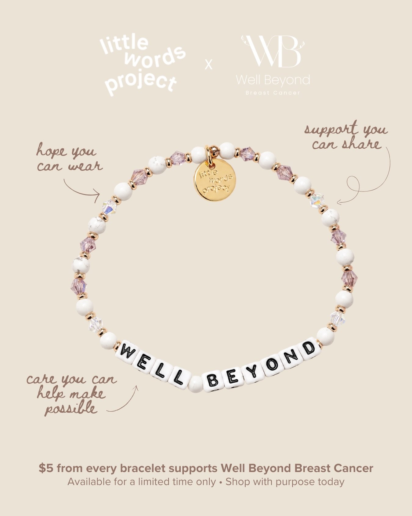 Pinch me!! My nonprofit, Well Beyond Breast Cancer, has its very own @littlewordsproject bracelet!! 🤯🤩

The &ldquo;Well Beyond&rdquo; bracelet is a reminder that there is joy, life, and healing beyond the hardest chapters we face. It honors anyone 