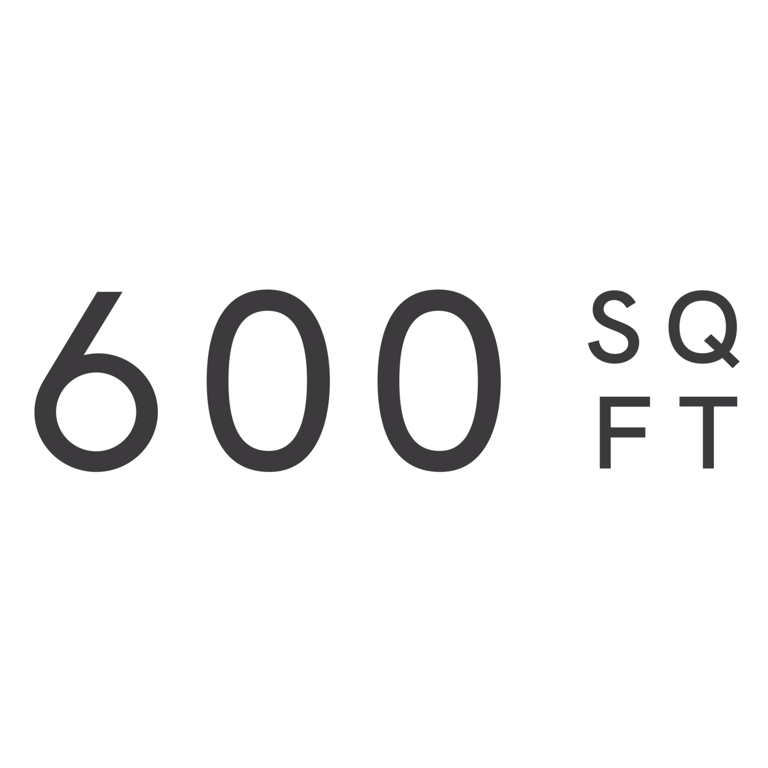600 SQ FT