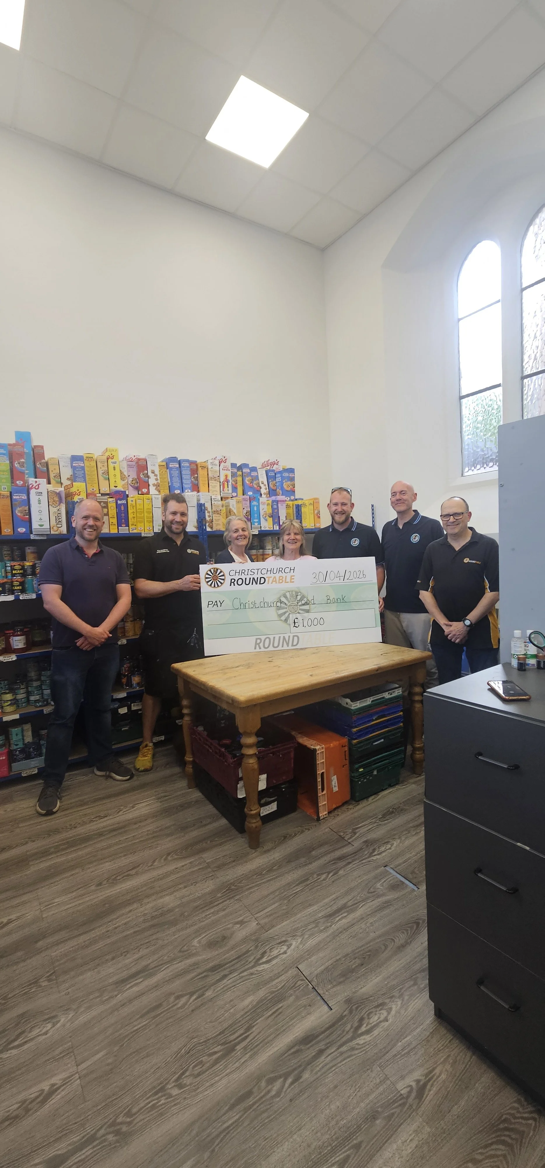 Christchurch Round Table with Charity Cheque