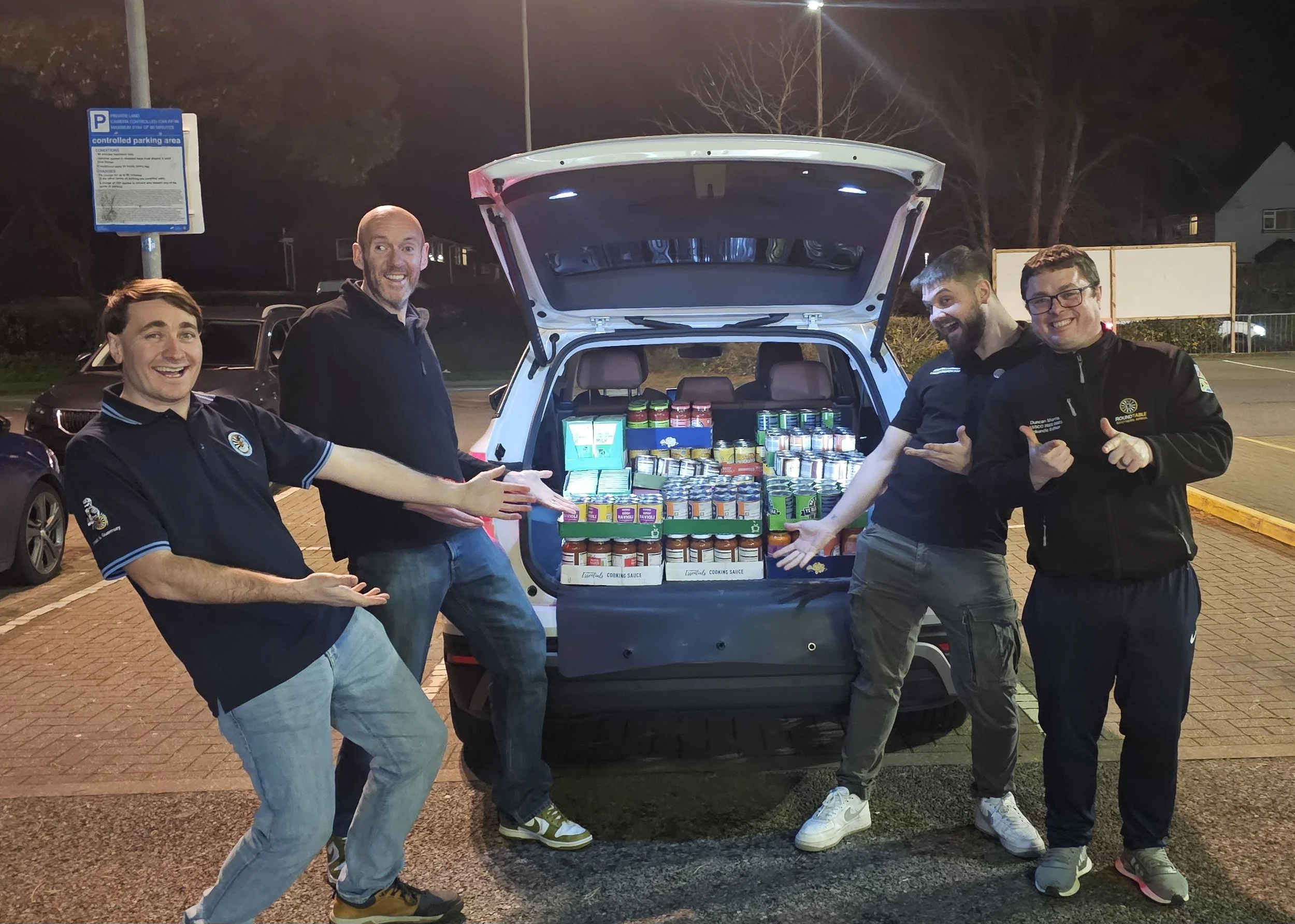 Christchurch Round Table with Food Donations in Car