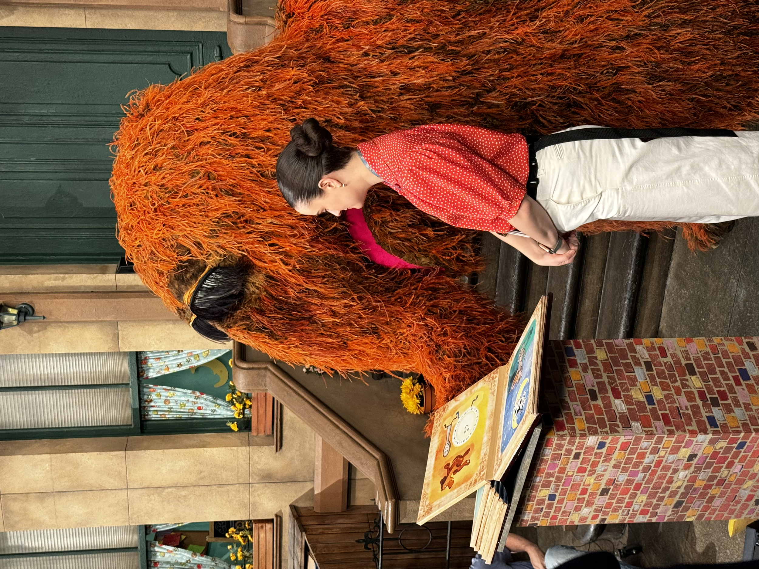 Rose wrangling Snuffy