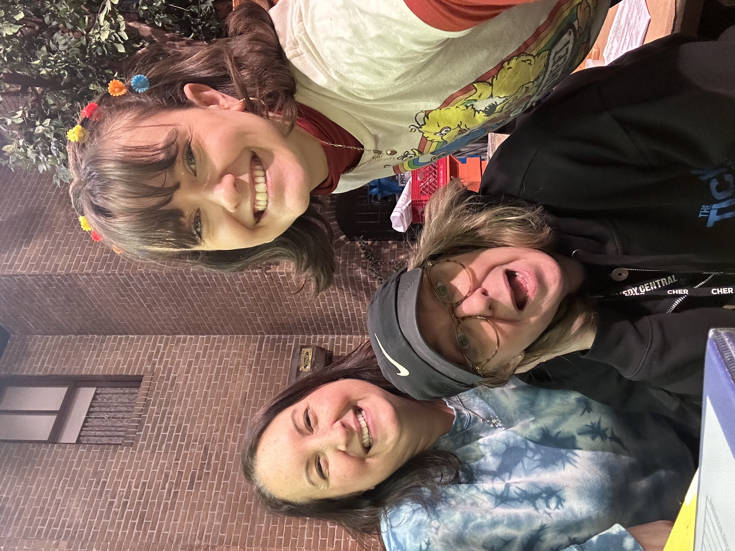 Rose with Michelle Hickey and Lara MacLean on set of Sesame Street Season 55