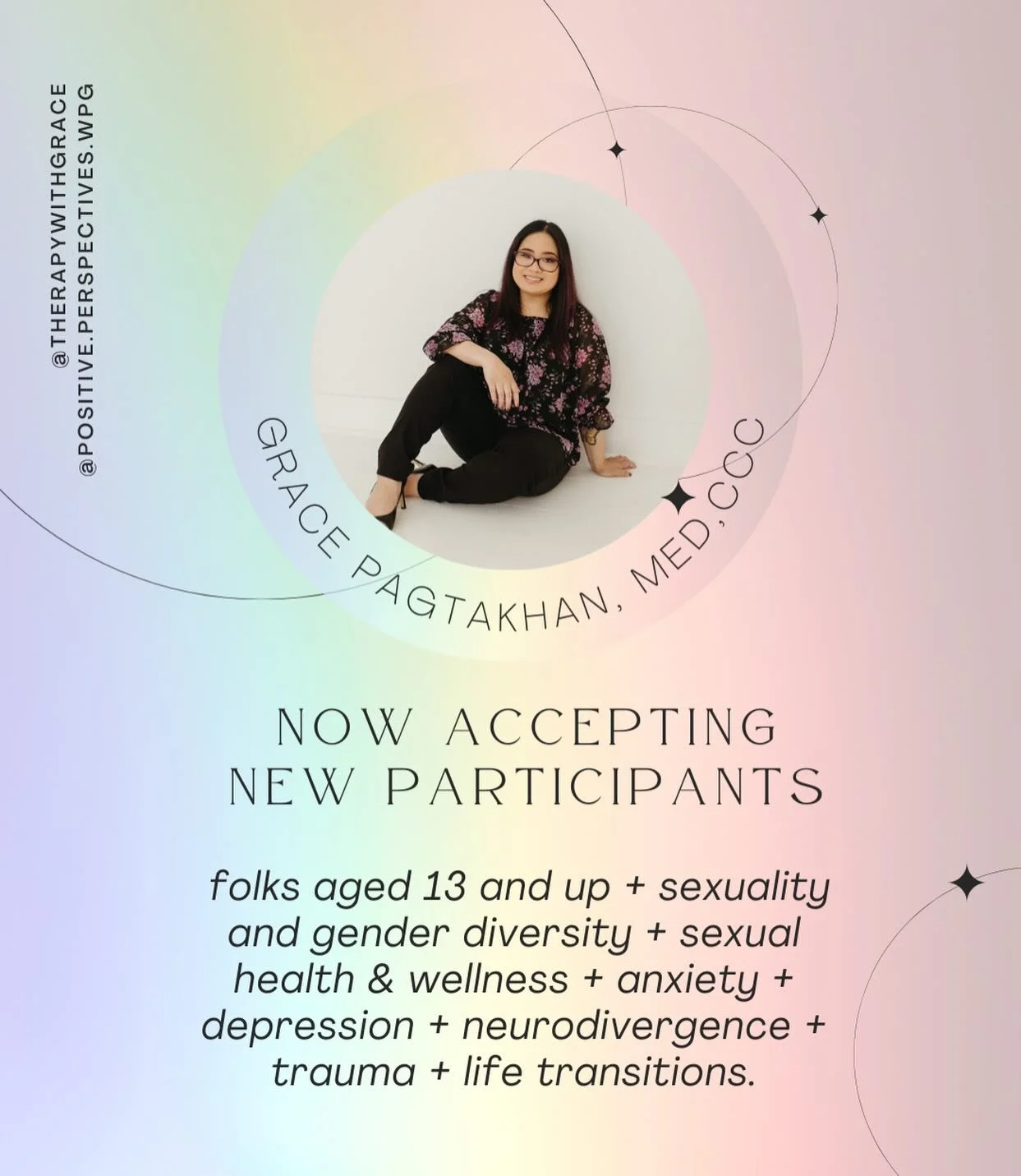 We&rsquo;re excited to share that Grace&rsquo;s daytime and evening schedule is open to new participants! ✨ Grab your spot online or email therapywithgrace.wpg@gmail.com 💜