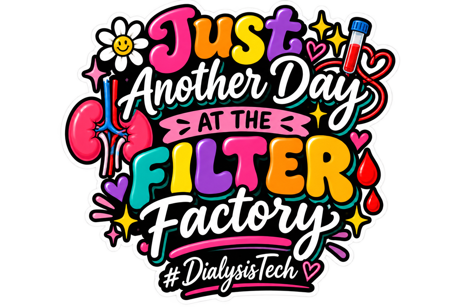 Just Another Day at the Filter Factory Dialysis Tech Sticker | Dialysis Technician Gift
