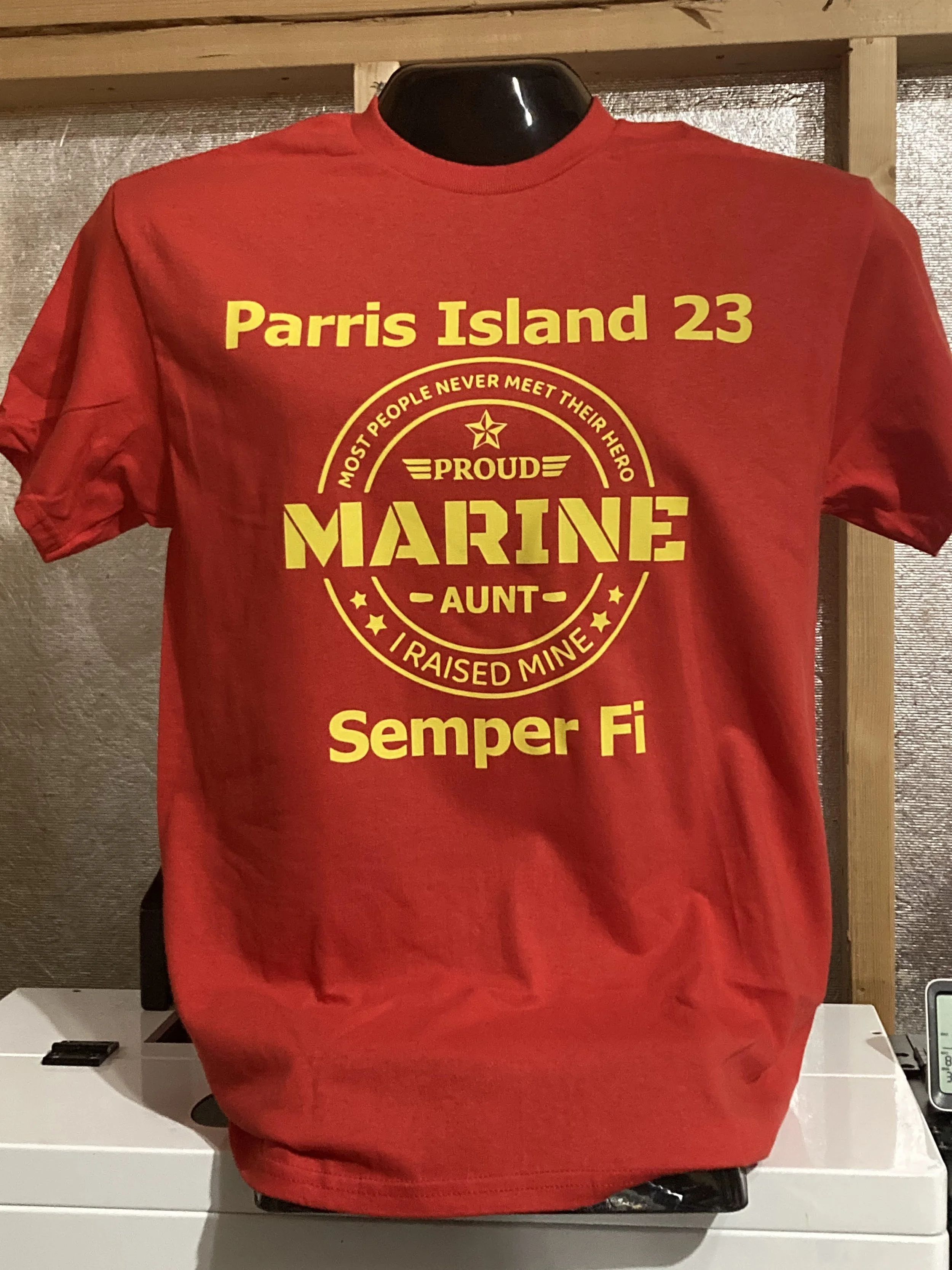 Custom Marine family event T-shirt for Parris Island graduation