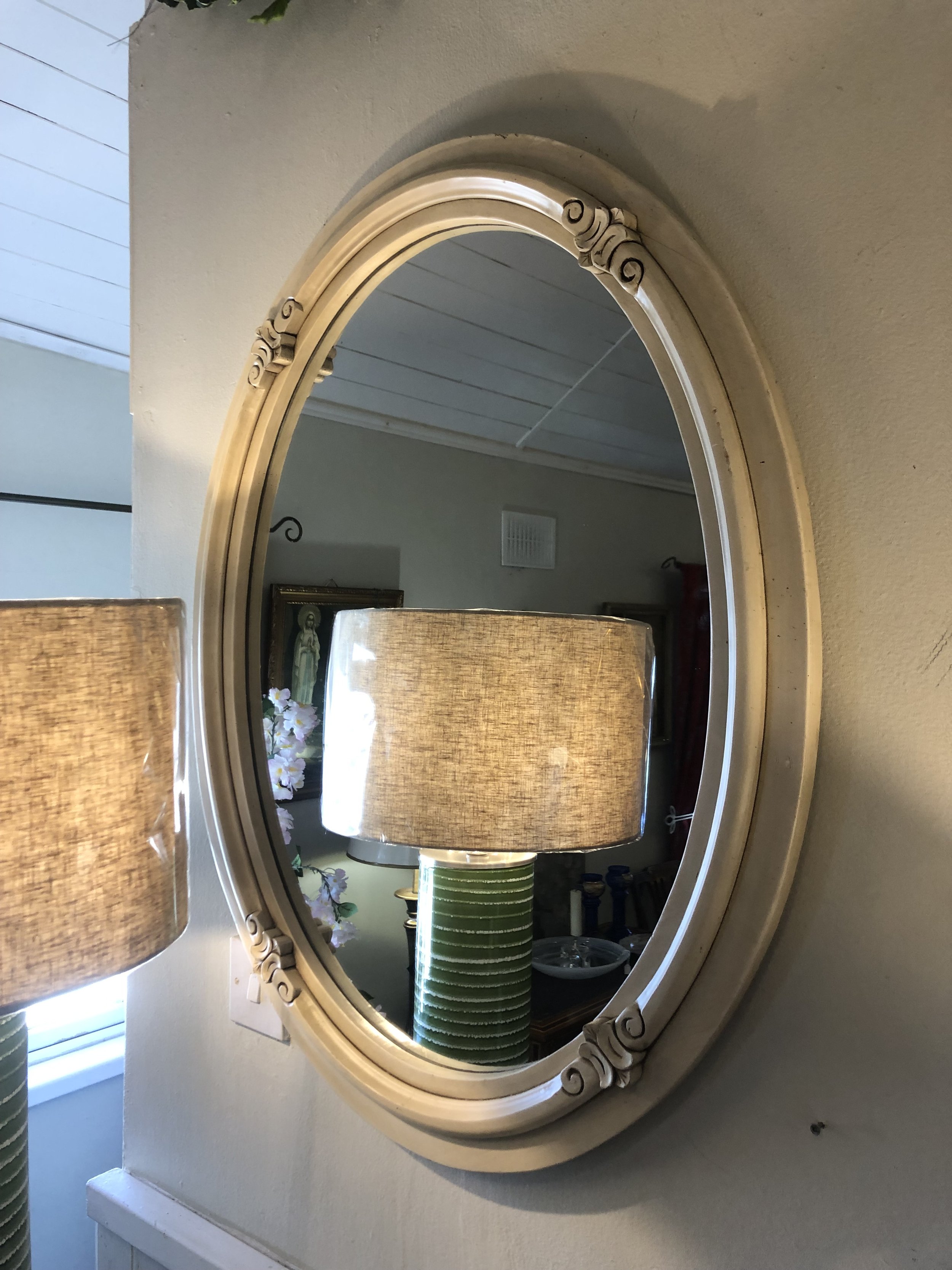 Oval Cream Mirror