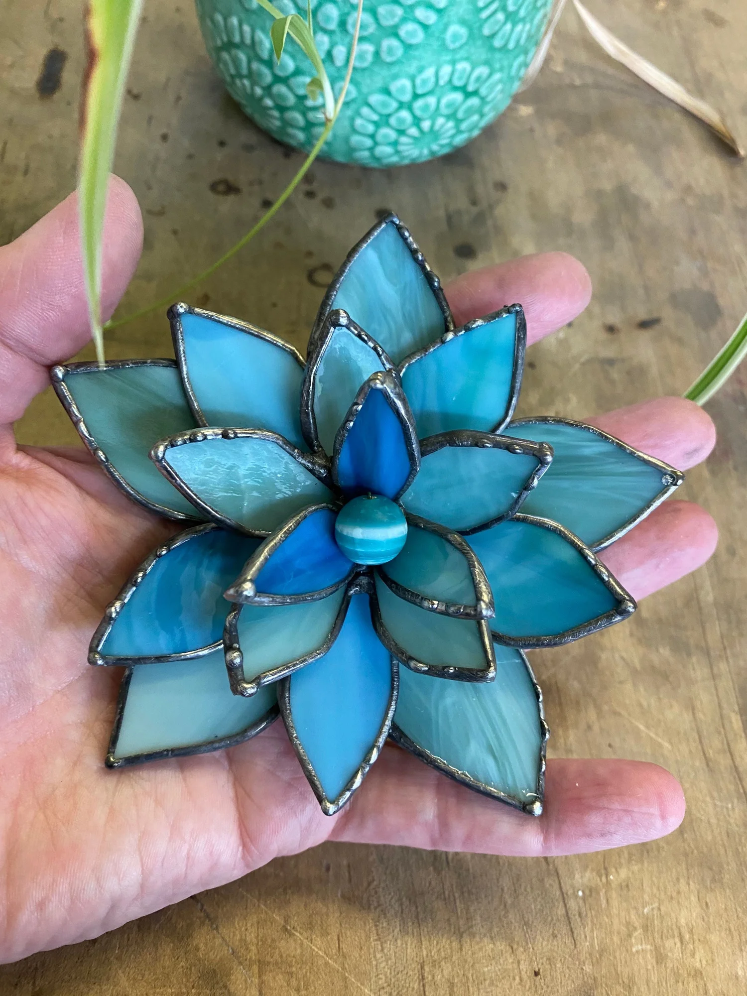 3D stained glass succulent  Glass Art Studios