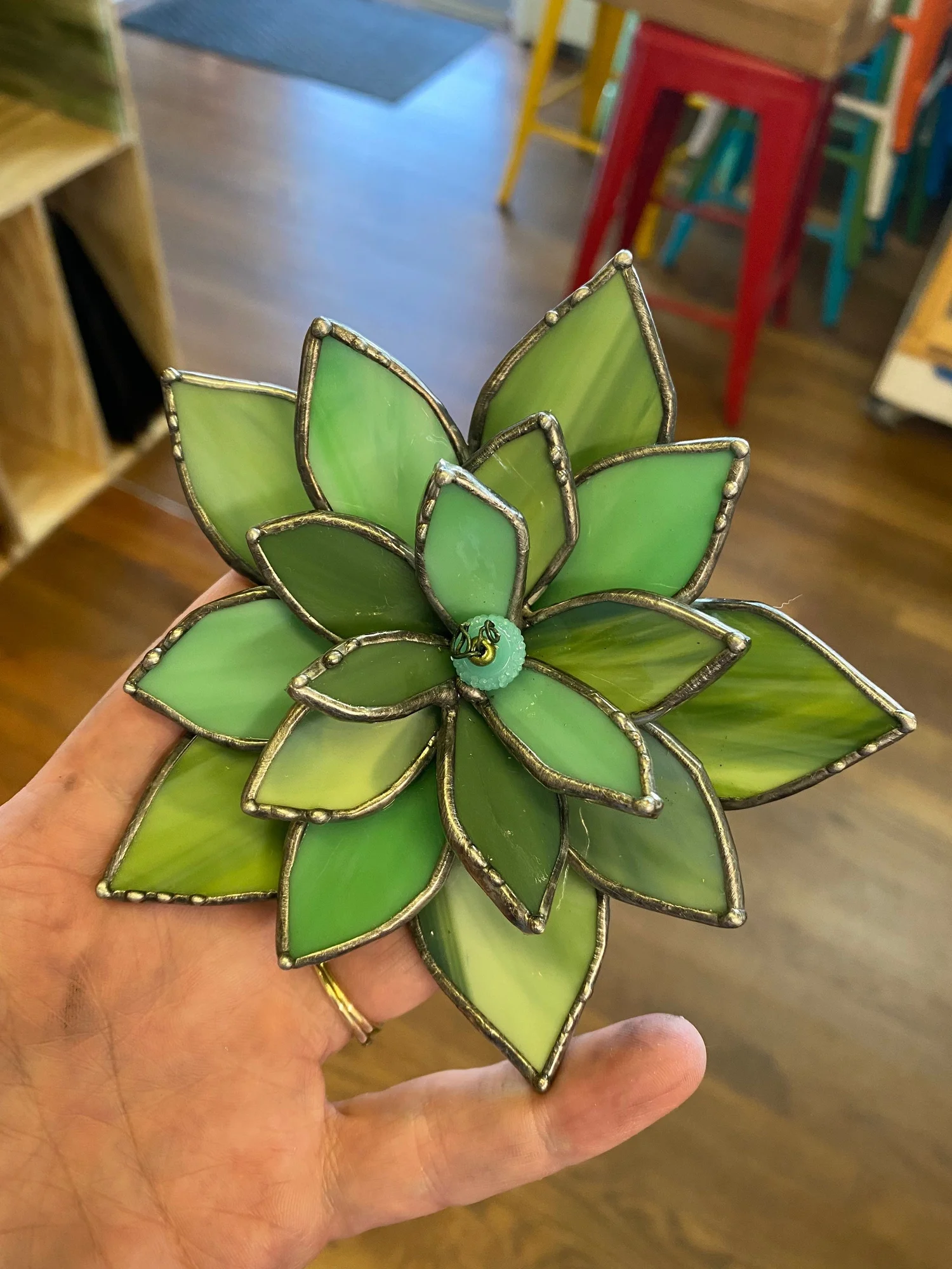 Stained glass succulent  Glass Art Studios