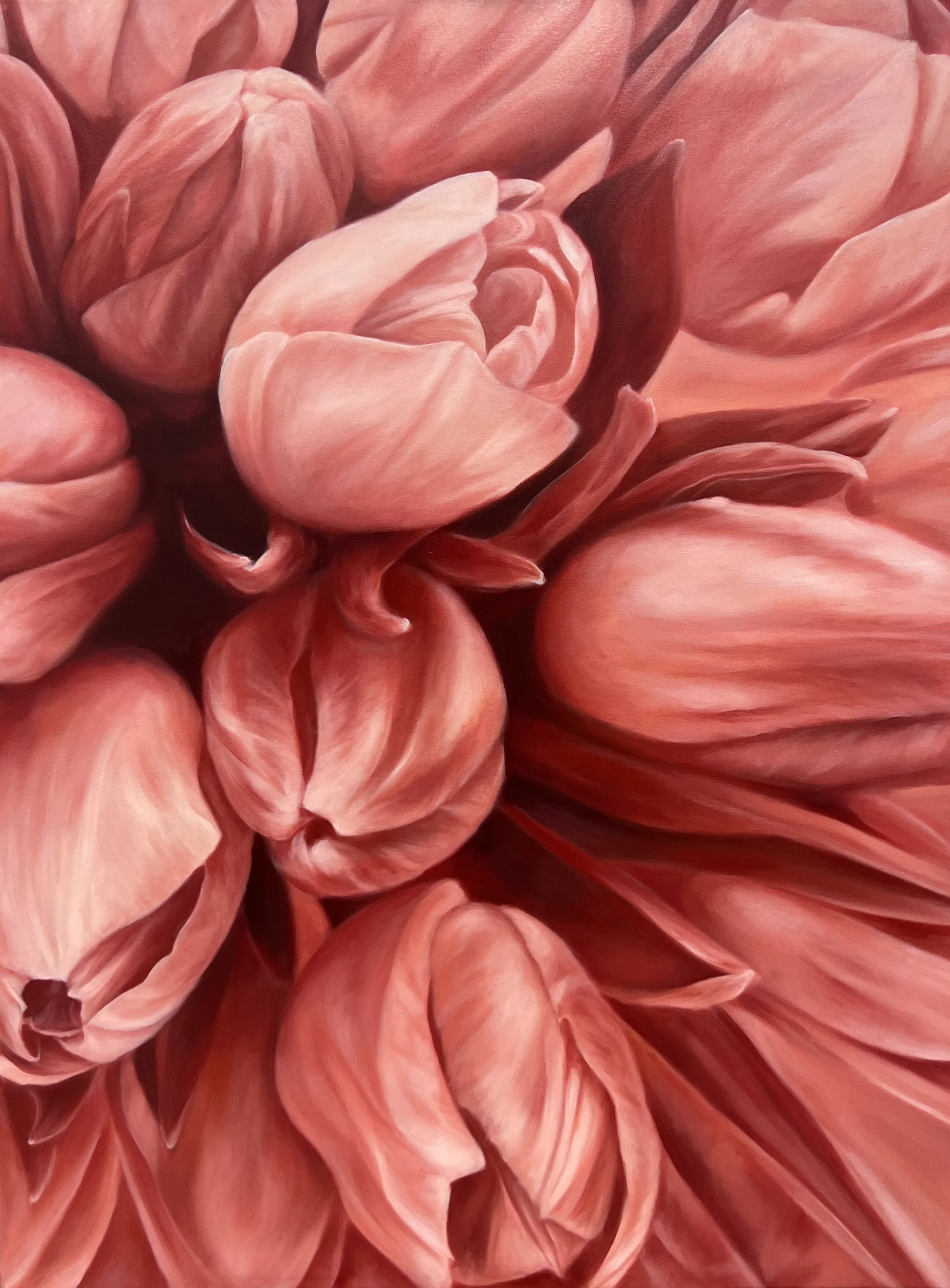 pink painting tulips