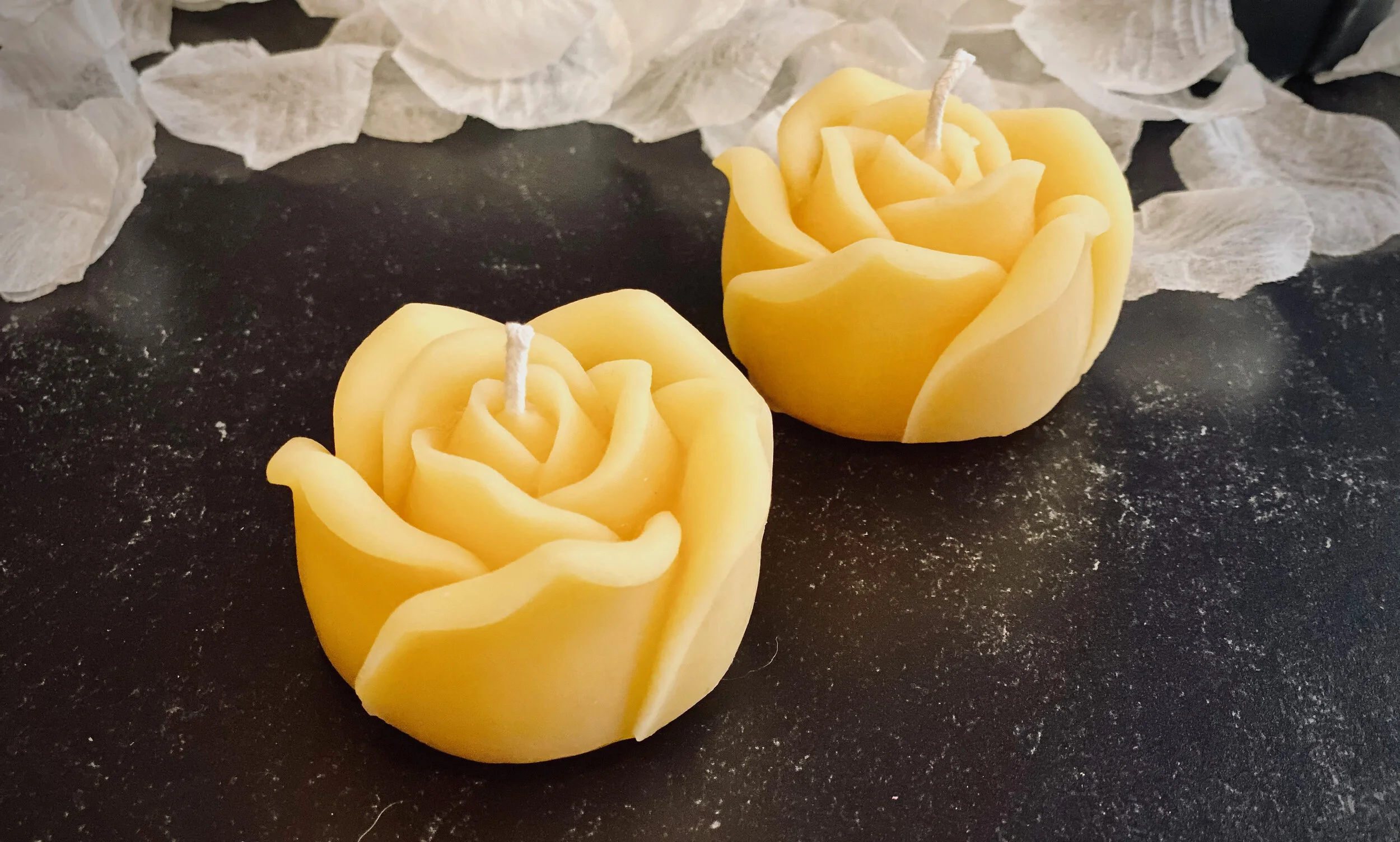 Natural Beeswax Bloom Carnation Flower Candle — Zesty Scents