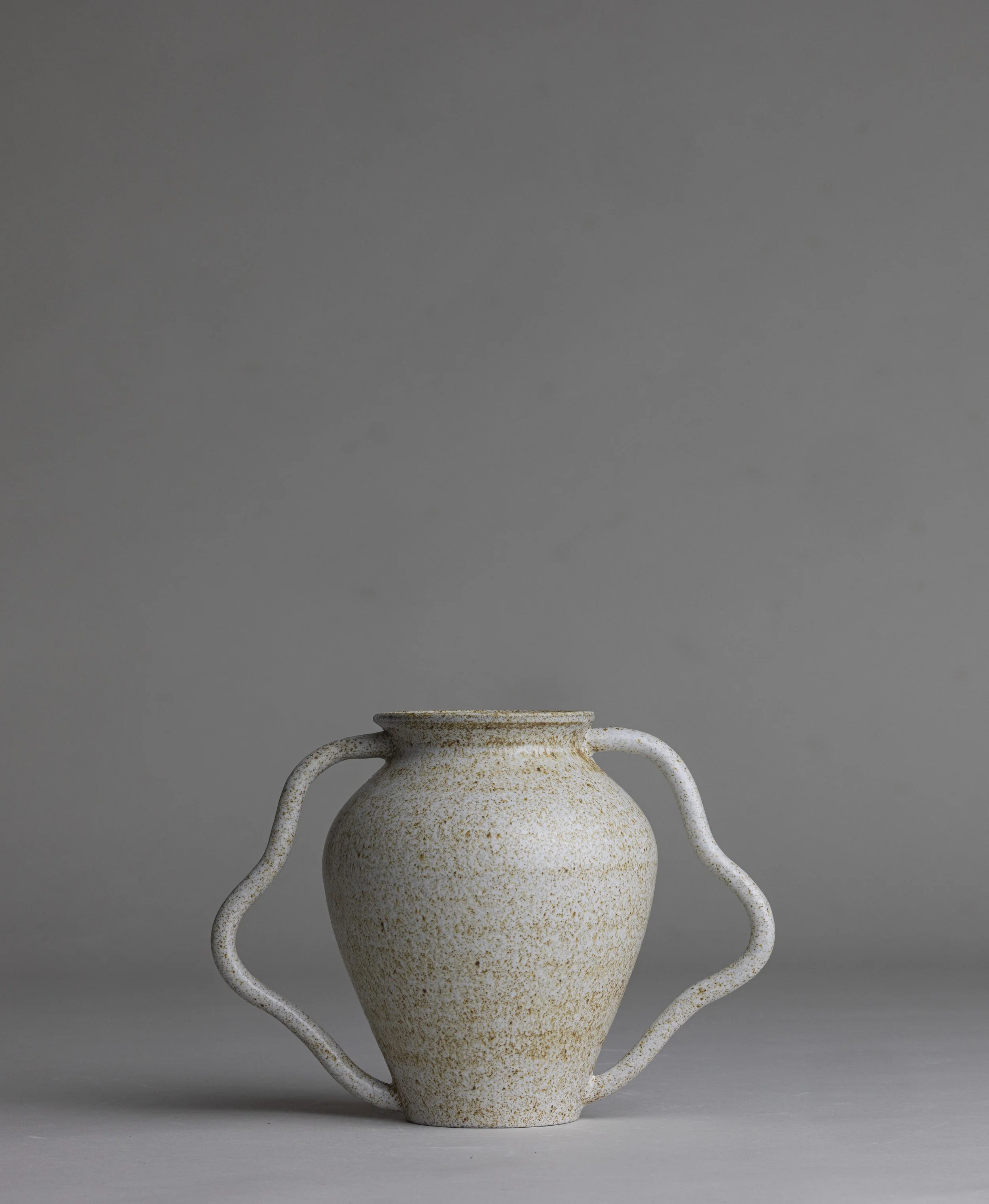 02. 
 small wavy handle vase  
$40 