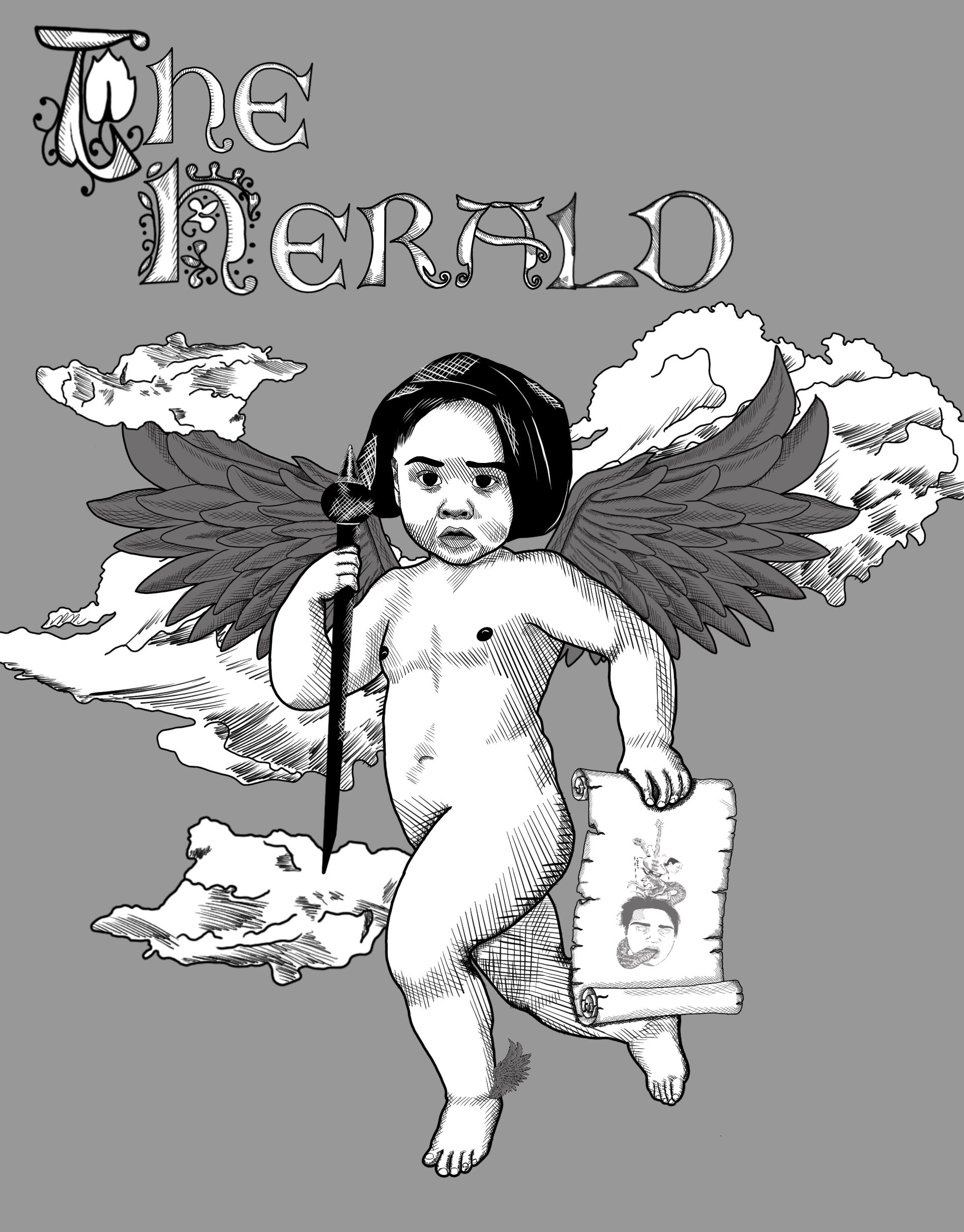 "The Herald":
Part of a series of posters based on important individuals of my life. The purpose of this collection was to turn said individuals into icons.