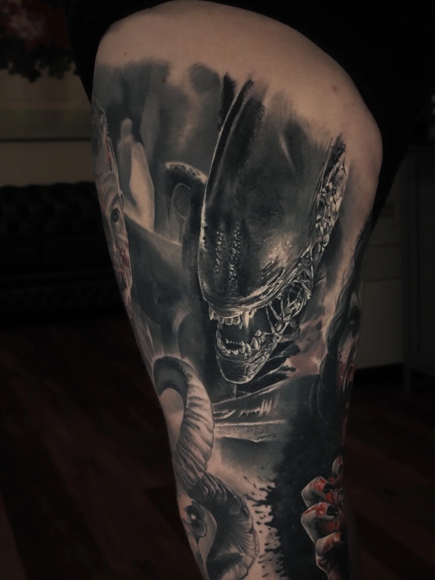 One year healed on this xenomorph. Can&rsquo;t complain with that. 
Healed with @drpickles_