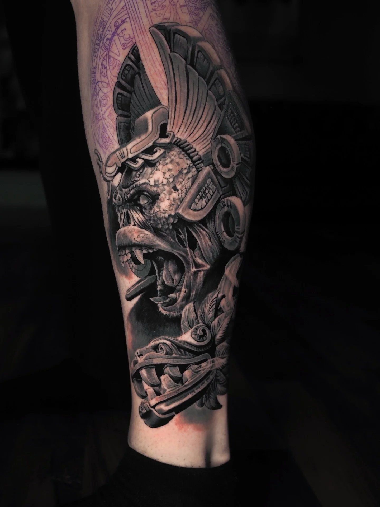 Work in progress on this Mayan themed leg