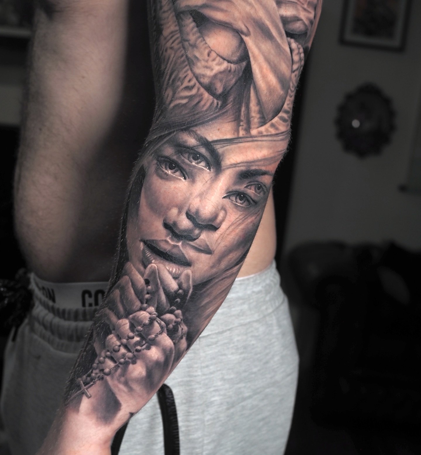 Fully healed and settled photo of this double exposure piece.