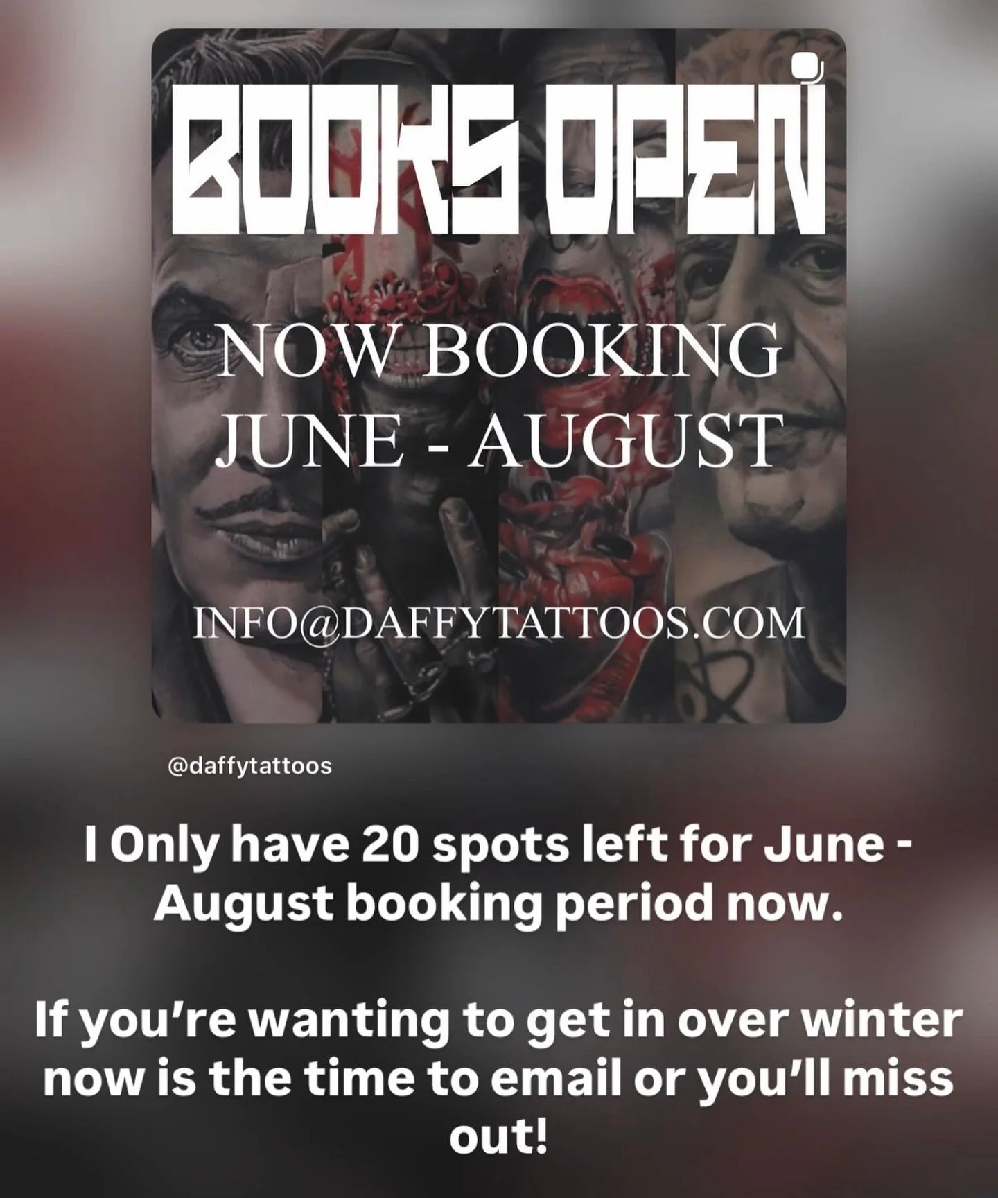 Books are almost filled. Head to my website (link in my bio) and let&rsquo;s talk about your ideas.