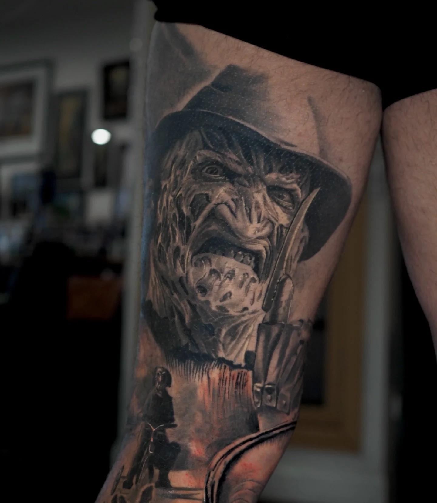 2-3 years healed on this Freddy Krueger portrait. Would love to do more horror stuff!