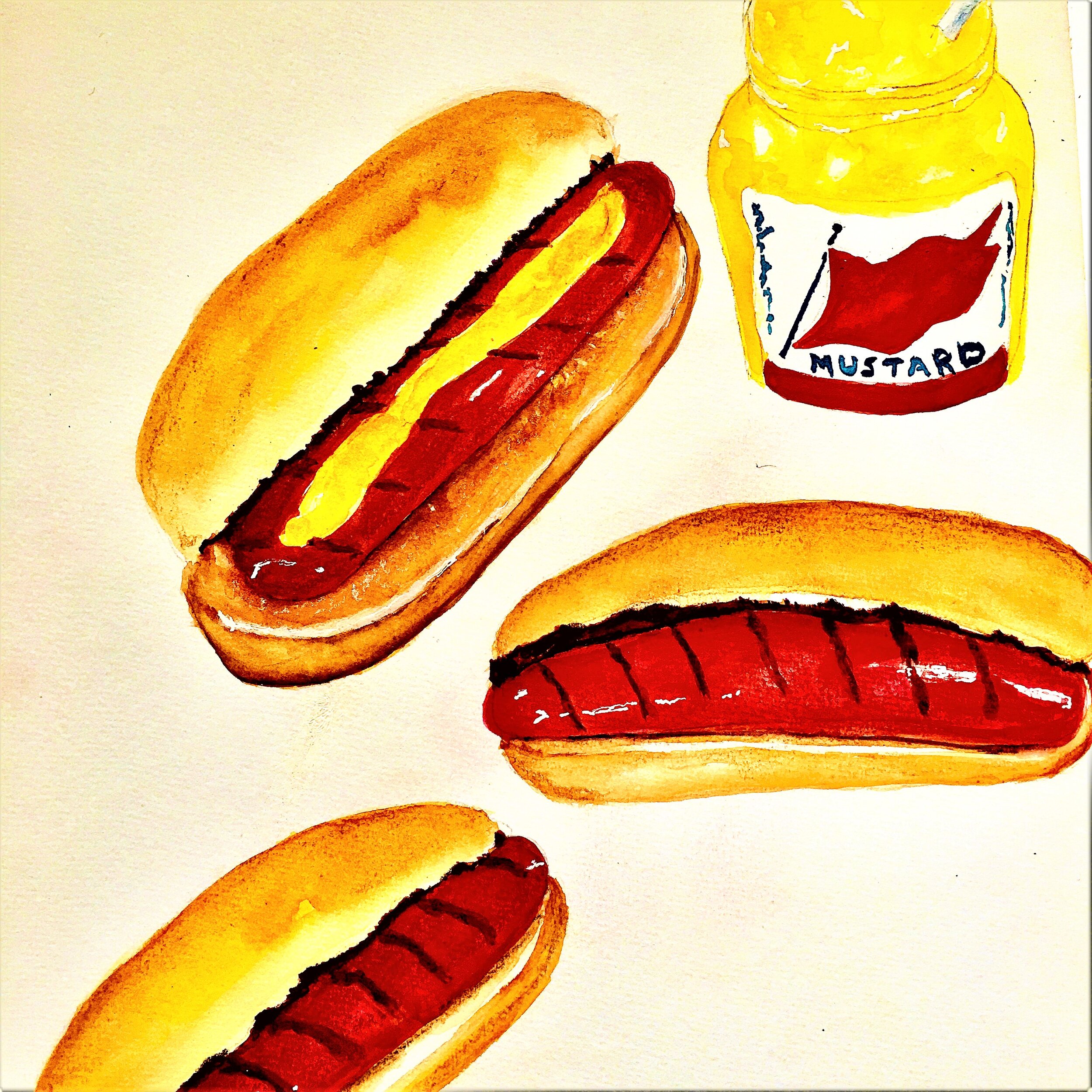 hot dog painting
food painting
summer painting
watercolor painting
watercolor sketcbook
