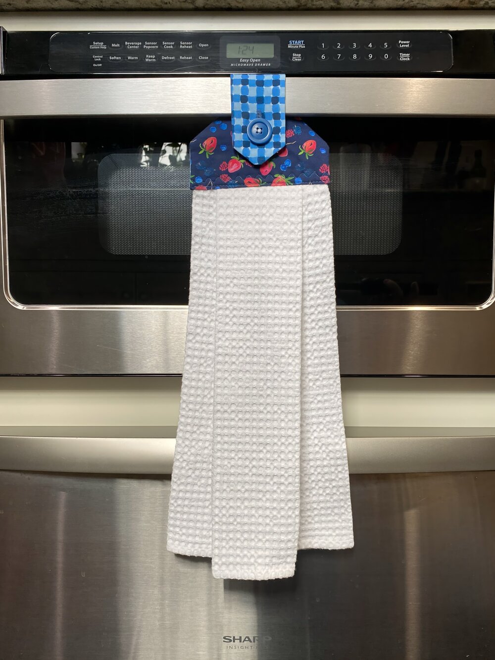 Geometry Strawberries Print Kitchen and Hand Towels at DLK