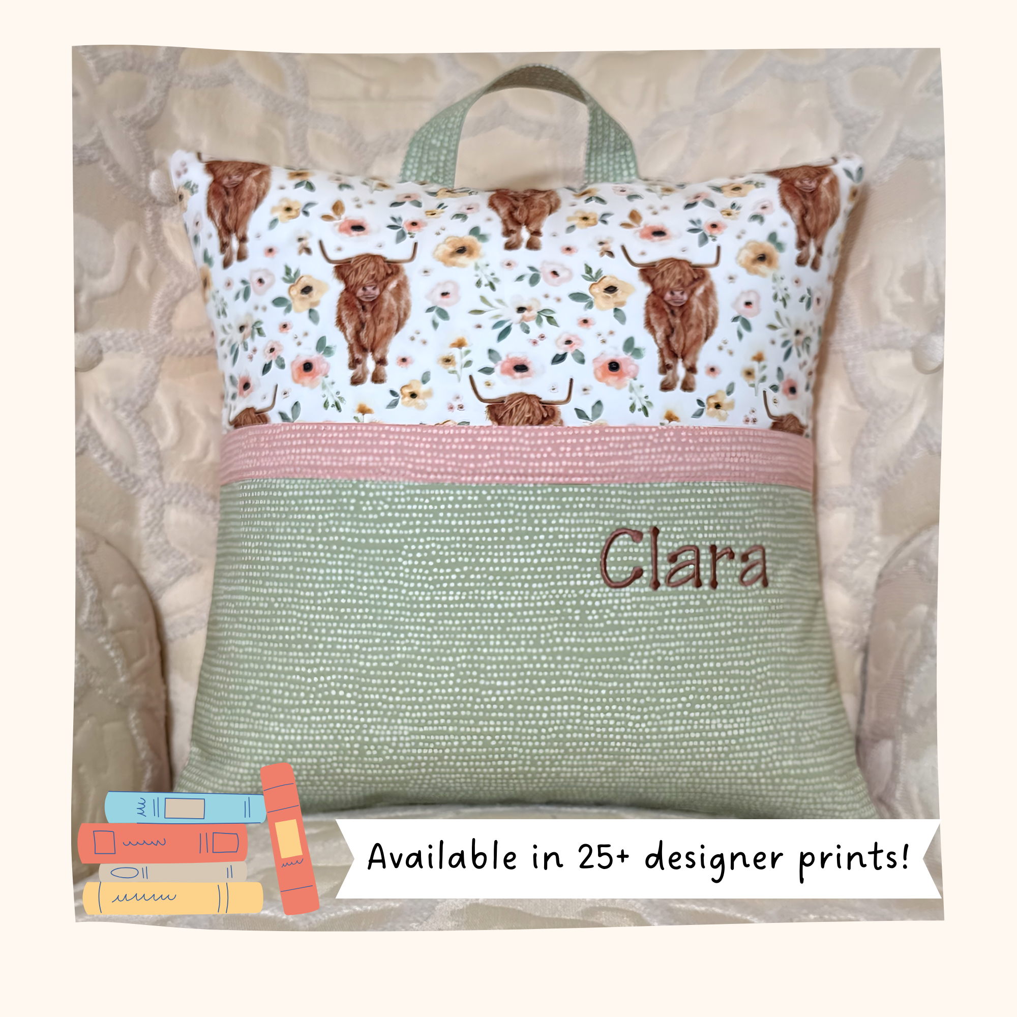Highland Cow Reading Pillow