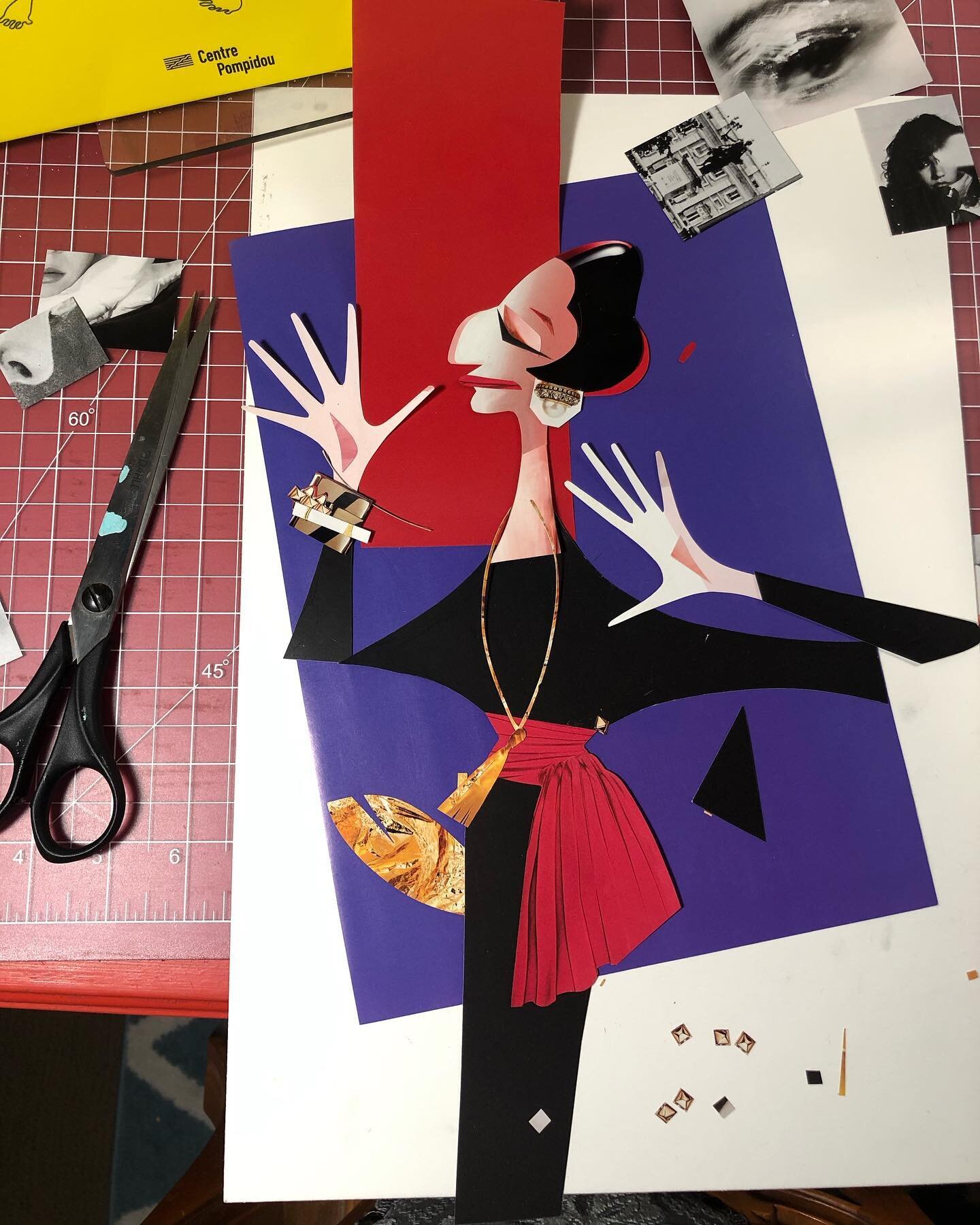 During the filming of Inside Pixar, I was encouraged to create in real-time on camera. The crew patiently filmed as I finessed wire, erased lines &amp; cut into paper- I felt so at ease. In my episode, you&rsquo;ll see the beginnings of a collage. It