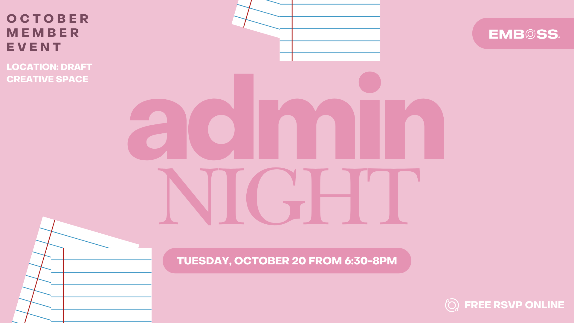 October Member Event | EMBOSS Admin Night 💻✨