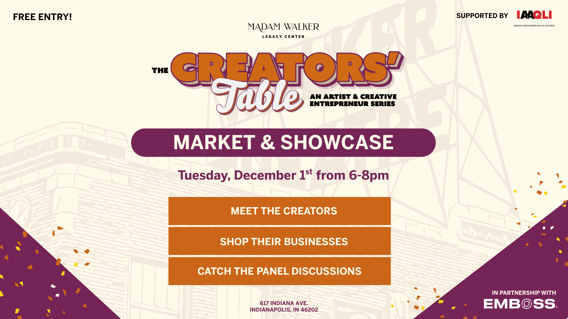 The Creators' Table Market &amp; Showcase (Open to ALL)