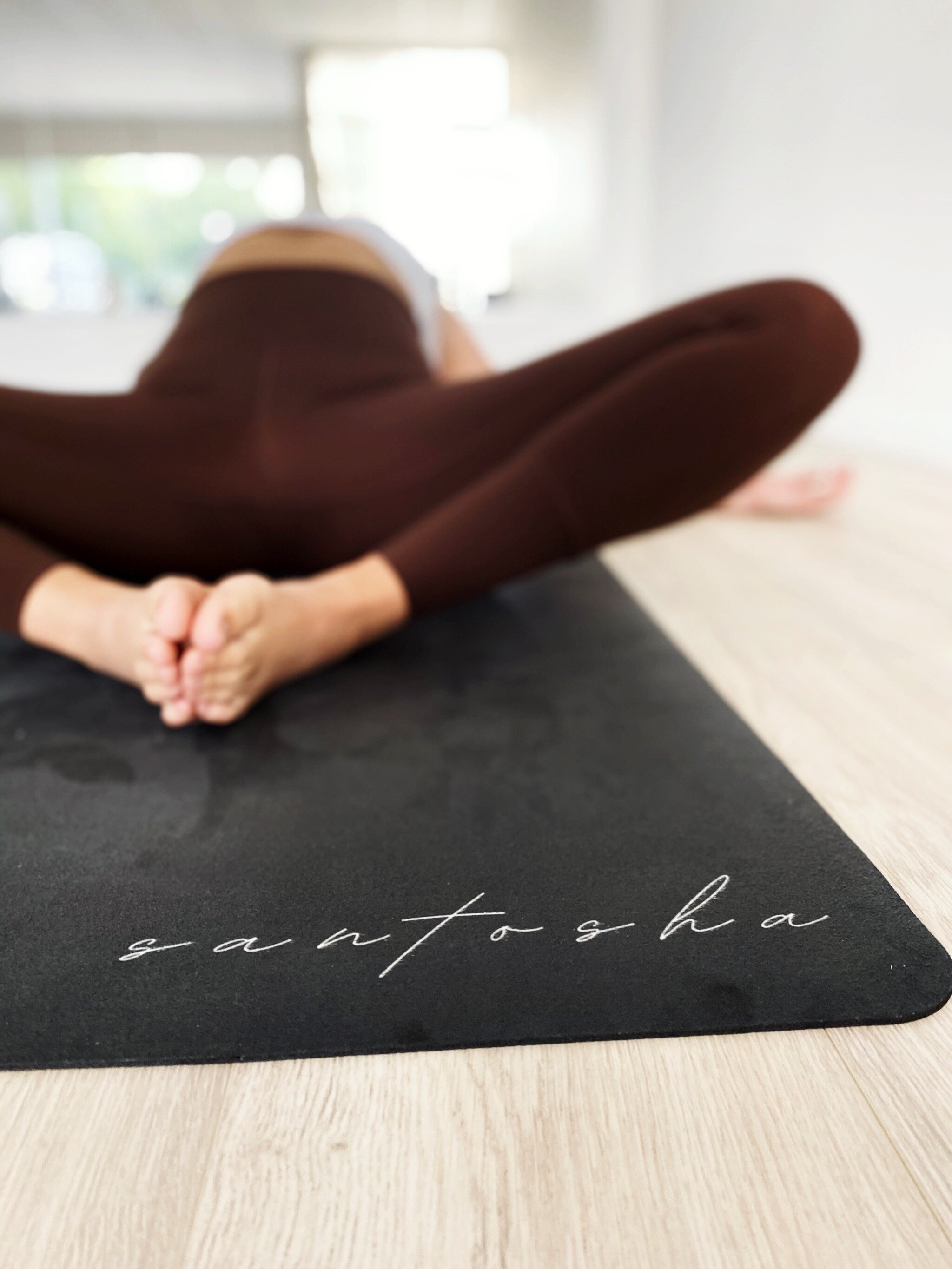 Pilates Mat for Reformer Towel Black Rubber Backing Printed Yoga