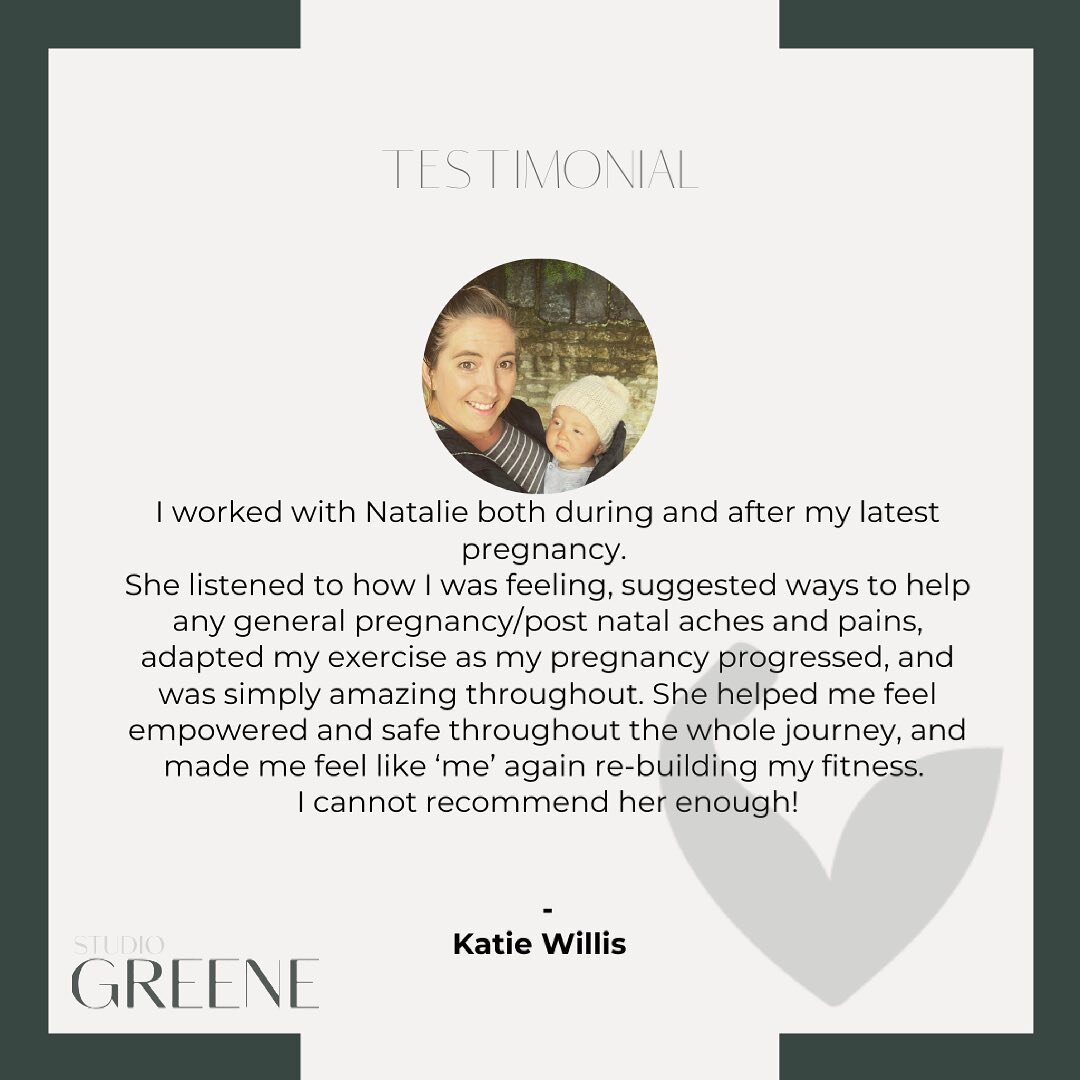 Did you know that I am Pre &amp; Postnatal Cerifited? ⁣
 ⁣
⁣
I decided to take on the extra training to make sure I was offering mums to be &amp; new mums the correct advice. ⁣
⁣
Here at Studio Greene I can offer session in a private studio &amp; you