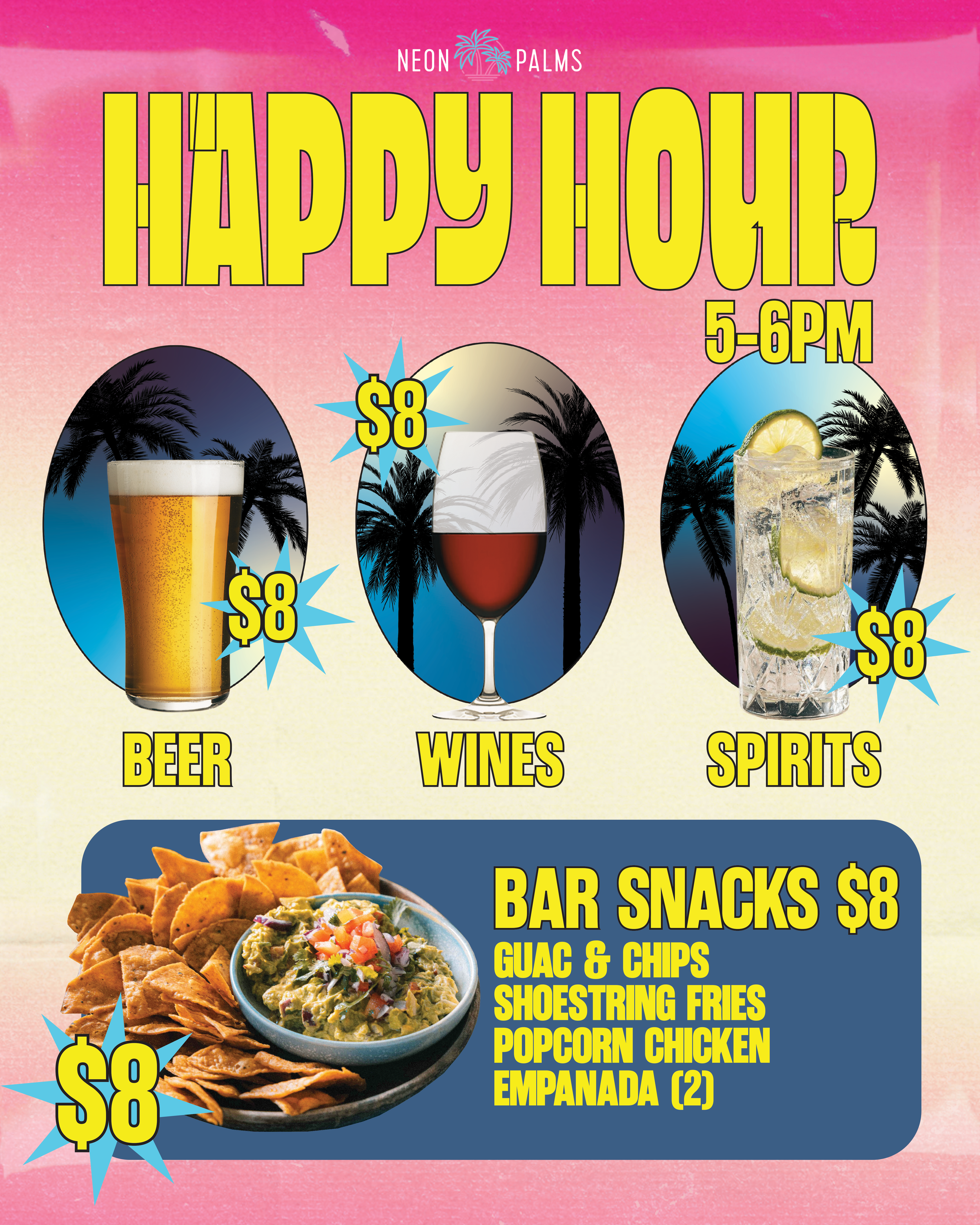 Neon Palms Happy Hour