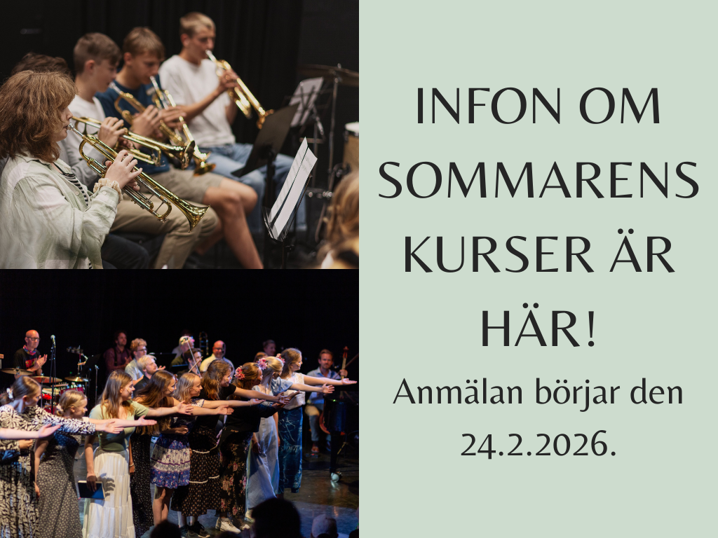INFON OM SOMMARENS KURSER ÄR HÄR! Anmälan börjar den 24.2.2026.