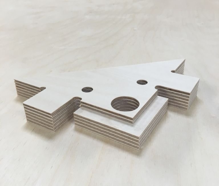 example of plywood component cut using cnc routing technology