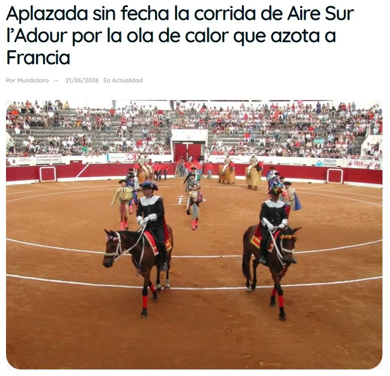 Hotting up - the implications for bullfights