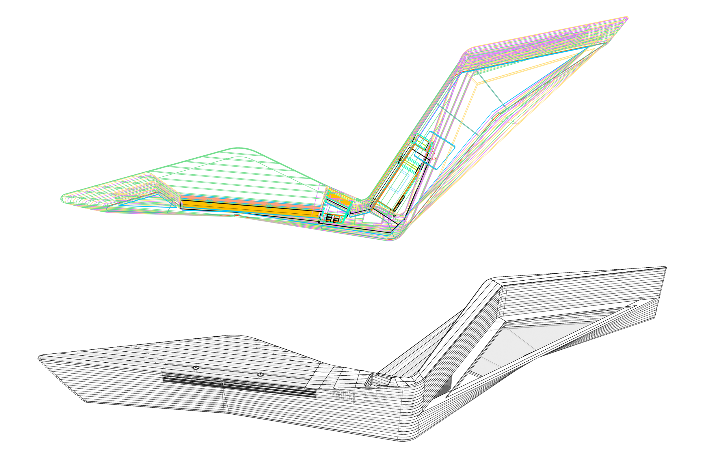 Turnmill reception desk for Benchmark, modelled in AutoCAD