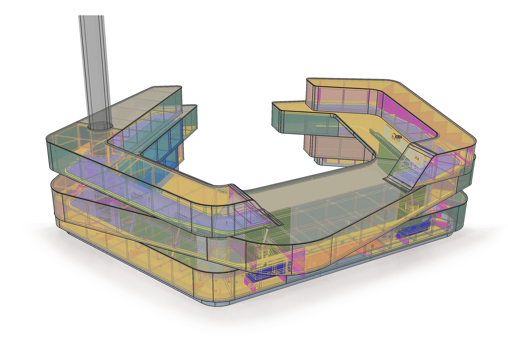 Charter Place reception desk, modelled in AutoCAD
(please click image for details)