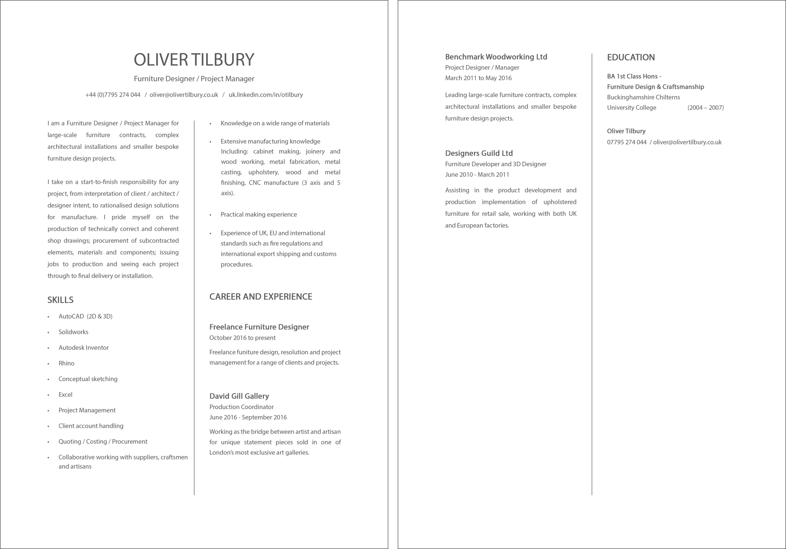 Oliver Tilbury - Curriculum Vitae (Page 1 and 2).png