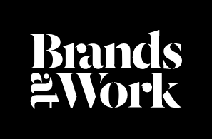 The logo of 'Brands at Work' in white text on a black background.