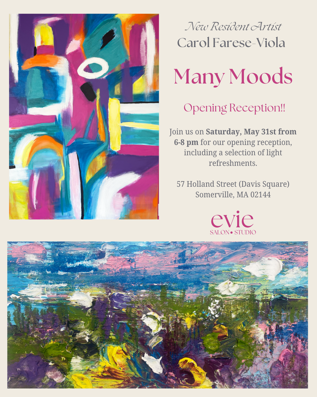Art Opening: Carol Farese-Viola “Many Moods”
