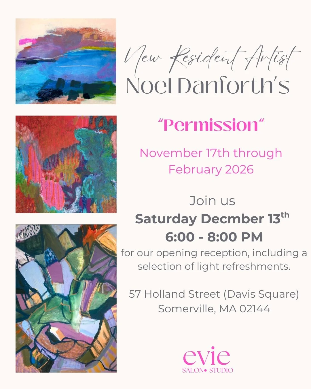 We are so excited to announce our newest artist in resident Noel Danforth @wfllt ! Her amazing show &ldquo;Permission&rdquo; is on display now through February. We hope you&rsquo;ll join us on Saturday December 13th for an opening reception 6-8pm at 