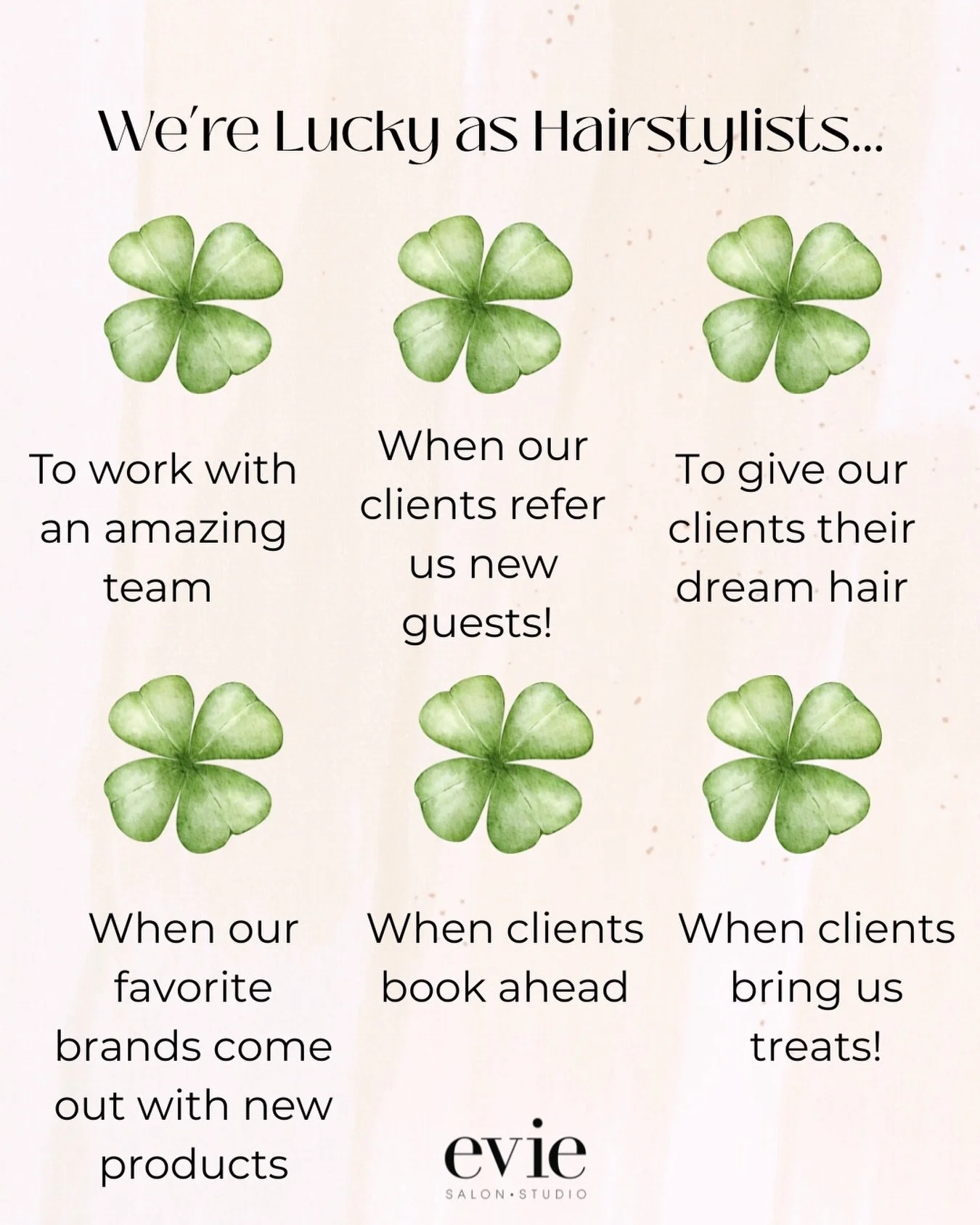 Feeling so lucky for all the amazing people who make up the Evie family! 🍀☺️