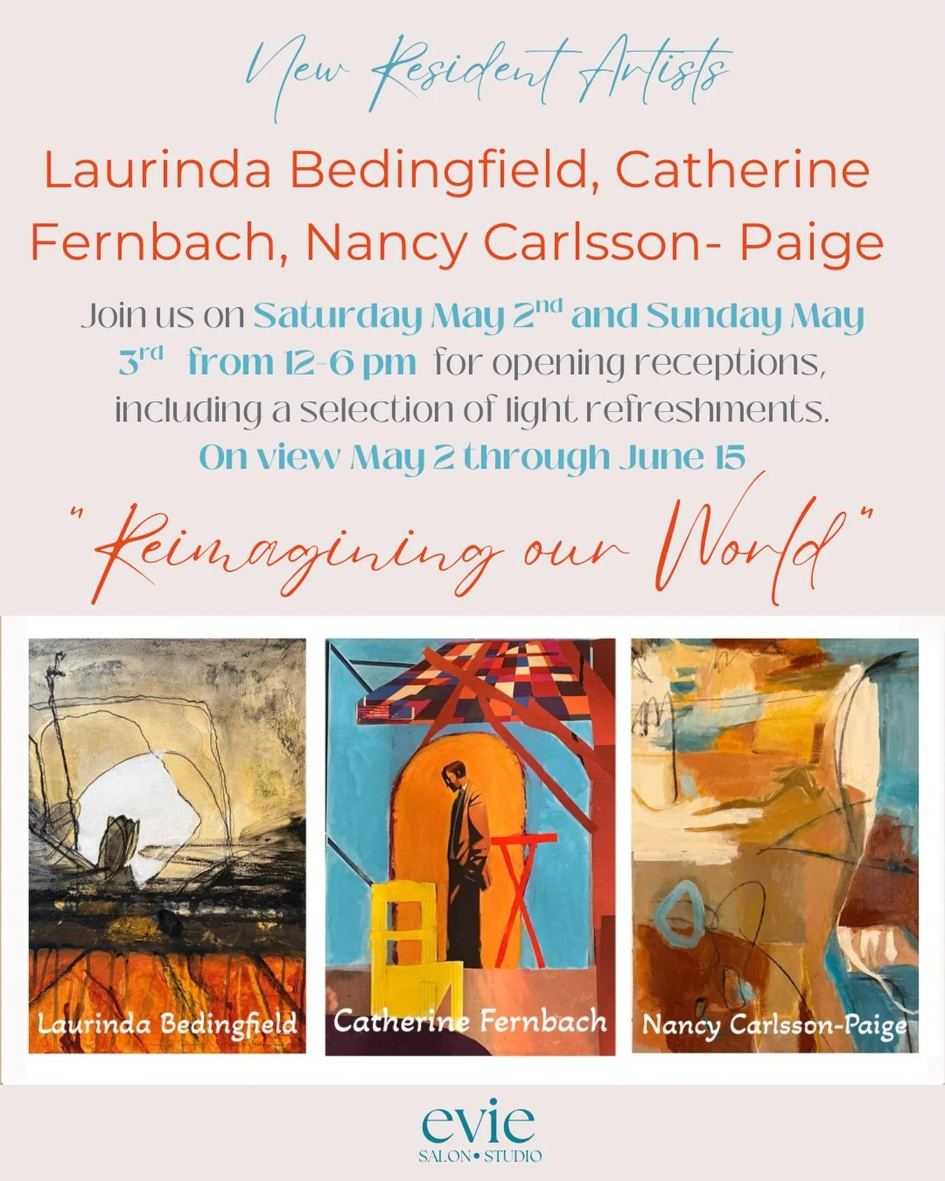 We are so excited to announce our newest show &ldquo;Reimagining our World&rdquo; featuring three amazing artists Laurinda Bedinfield, Cathrine Fernbach, and Nancy Carlsson-Paige. Please join us next weekend on Saturday and Sunday for an opening rece